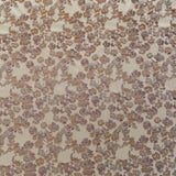 Beige and Metallic Bronze Floral Polyester Jacquard