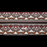 Brown and White Geometric Cotton Woven