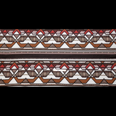 Brown and White Geometric Cotton Woven