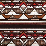 Brown and White Geometric Cotton Woven