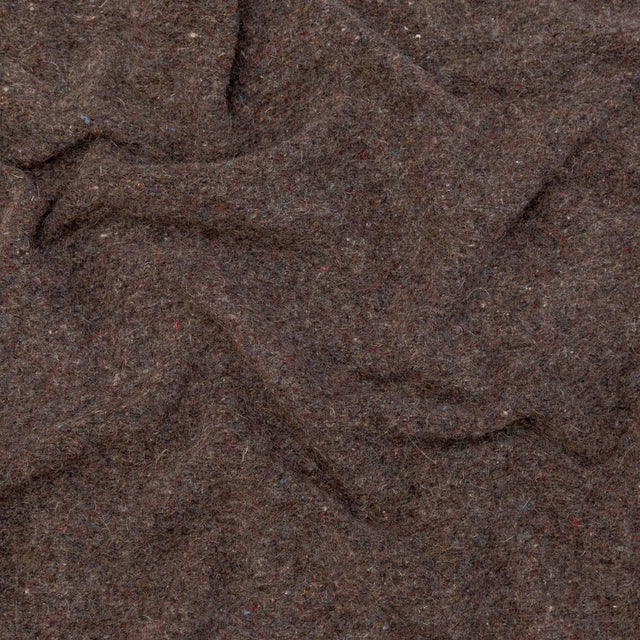 Muted Brown Heathered and Speckled Fuzzy Wool Knit
