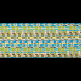 Blue, Green and Metallic Silver Color-Blocked Tweed