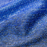 Royal Blue, Black and Metallic Silver Striped Woven