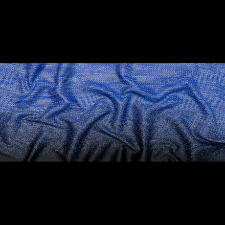 Royal Blue, Black and Metallic Silver Striped Woven