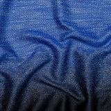 Royal Blue, Black and Metallic Silver Striped Woven