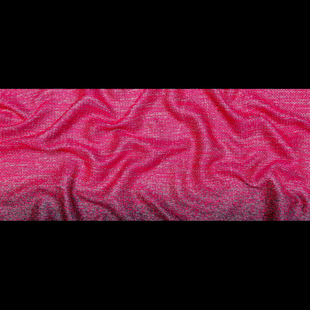 Raspberry Sorbet, Black and Metallic Silver Striped Woven