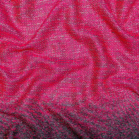 Raspberry Sorbet, Black and Metallic Silver Striped Woven
