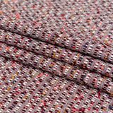 Burgundy and White Striped Cotton and Wool Tweed
