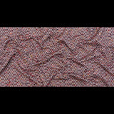 Burgundy and White Striped Cotton and Wool Tweed