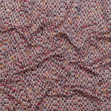 Burgundy and White Striped Cotton and Wool Tweed