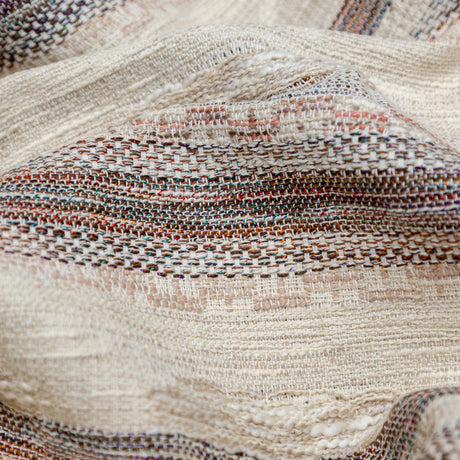 Beige and Rust Striped Cotton Tweed
