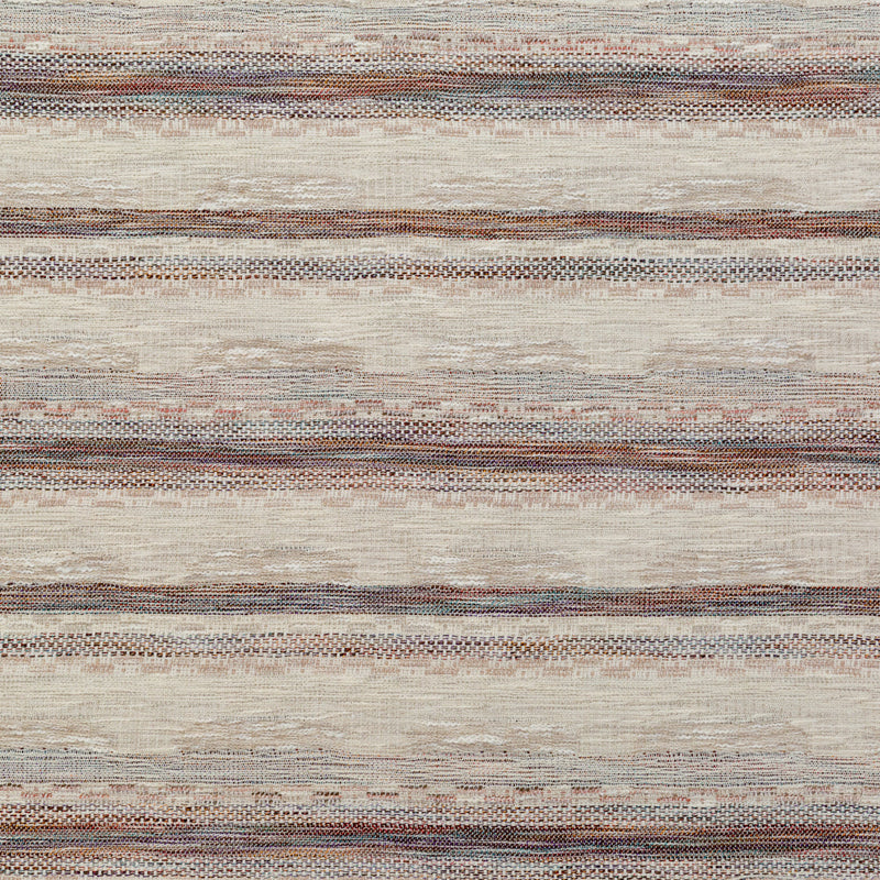 Beige and Rust Striped Cotton Tweed