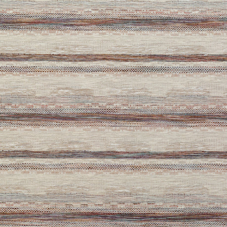 Beige and Rust Striped Cotton Tweed