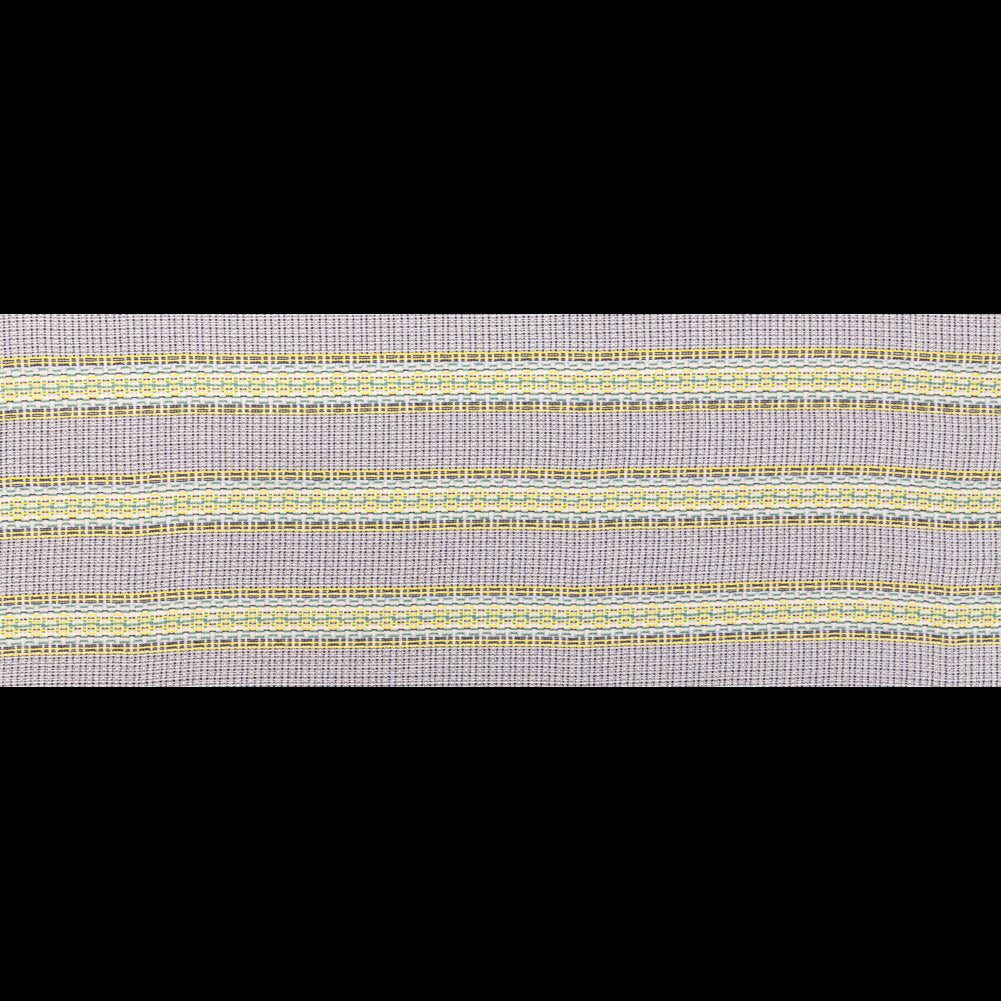 Blue, Jade and Yellow Awning Striped Cotton Tweed