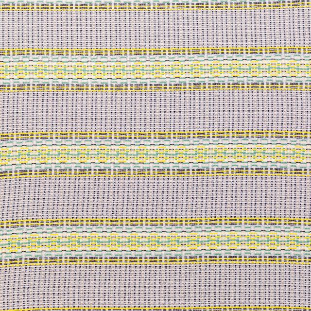 Blue, Jade and Yellow Awning Striped Cotton Tweed