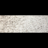 Faux Leather Fringe Fabric on a Mesh Backing - Metallic Silver on White