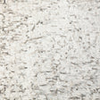 Faux Leather Fringe Fabric on a Mesh Backing - Metallic Silver on White