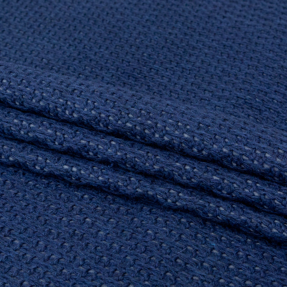 Gray Interlock Knit with Topical Navy Knit Yarn Design