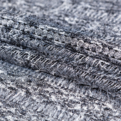 Black, White and Metallic Silver Fringe Lace