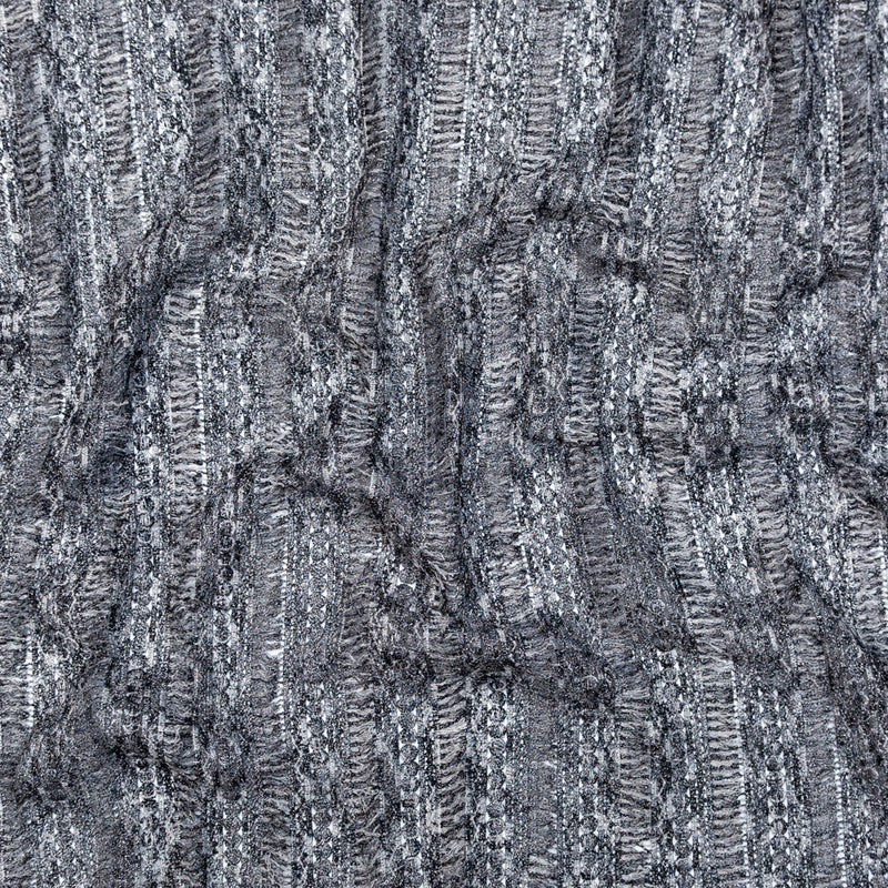 Black, White and Metallic Silver Fringe Lace