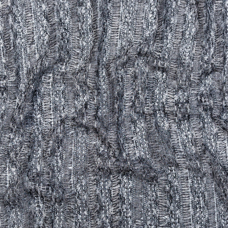 Black, White and Metallic Silver Fringe Lace