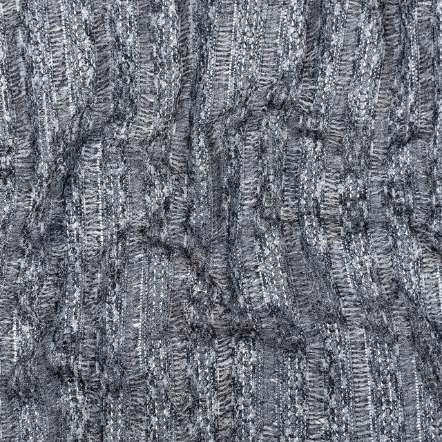 Black, White and Metallic Silver Fringe Lace