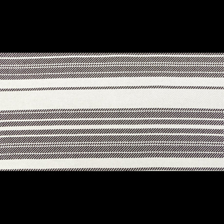 Off-White and Dark Brown Striped Loosely Woven Cotton Twill