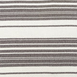 Off-White and Dark Brown Striped Loosely Woven Cotton Twill