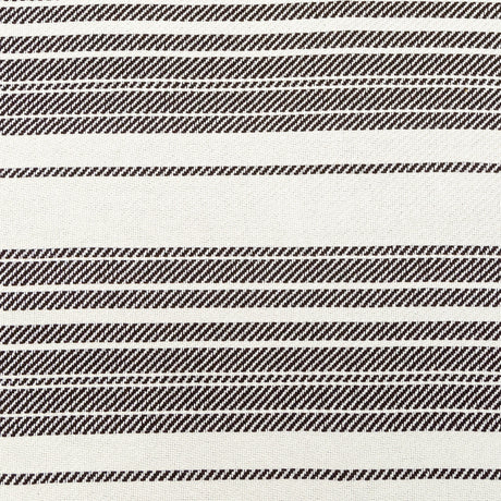 Off-White and Dark Brown Striped Loosely Woven Cotton Twill