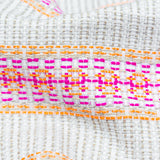 Magenta, Orange and Beige Awning Striped Cotton Tweed