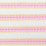 Magenta, Orange and Beige Awning Striped Cotton Tweed
