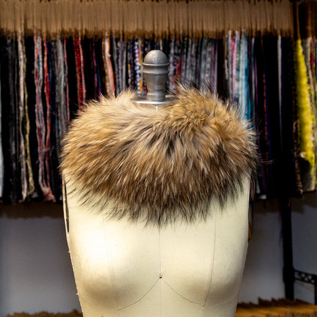 Natural Finn Racoon Fox Fur Headband or Scarf with VELCRO&reg; Closure