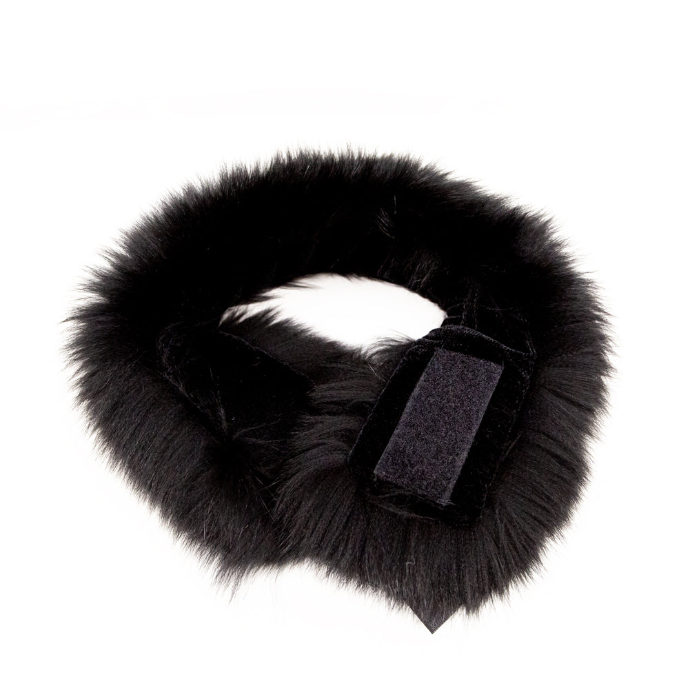 Black Fox Fur Headband or Scarf with VELCRO&reg; Closure