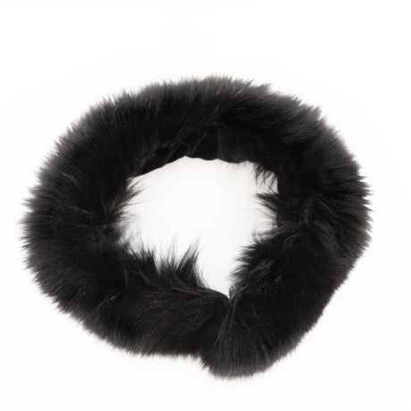 Black Fox Fur Headband or Scarf with VELCRO&reg; Closure