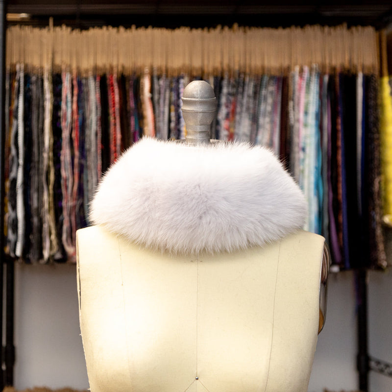 White Fox Fur Headband or Scarf with VELCRO&reg; Closure