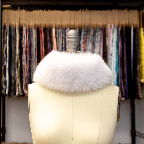 White Fox Fur Headband or Scarf with VELCRO&reg; Closure