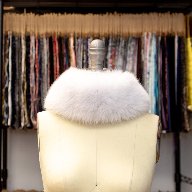 White Fox Fur Headband or Scarf with VELCRO&reg; Closure