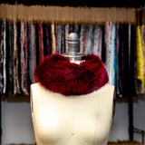 Burgundy Fox Fur Headband or Scarf with VELCRO&reg; Closure