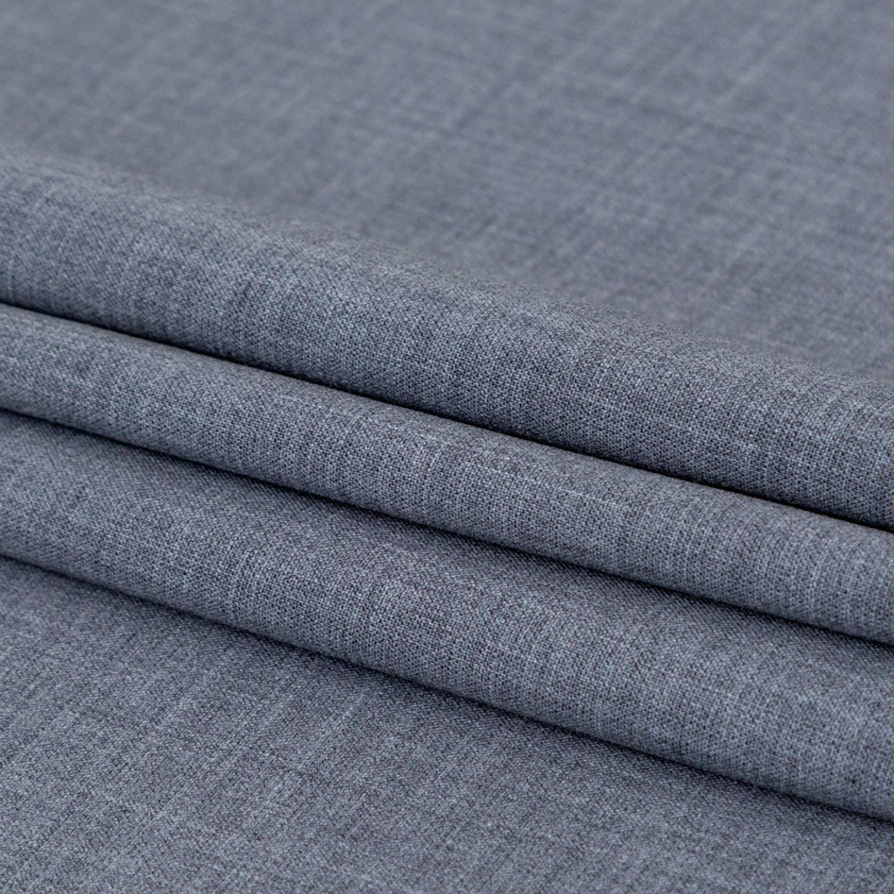 Italian Heathered Gray Stretch Double Faced Wool Suiting
