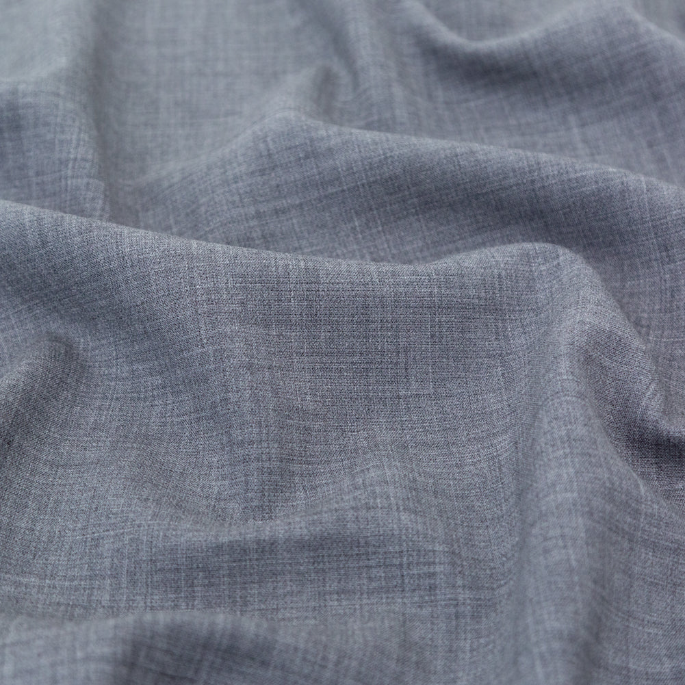Italian Heathered Gray Stretch Double Faced Wool Suiting