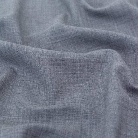 Italian Heathered Gray Stretch Double Faced Wool Suiting