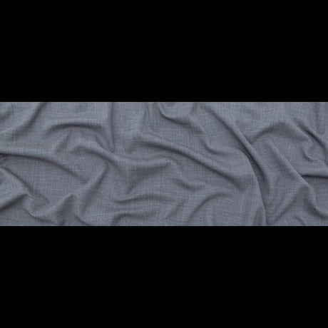 Italian Heathered Gray Stretch Double Faced Wool Suiting