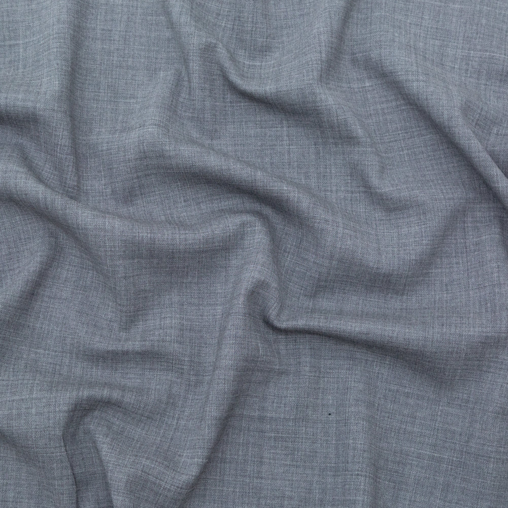 Italian Heathered Gray Stretch Double Faced Wool Suiting