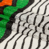 Magenta, Orange and Grass Green Wavy Striped Sweater Knit