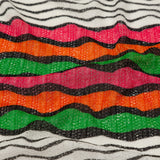 Magenta, Orange and Grass Green Wavy Striped Sweater Knit