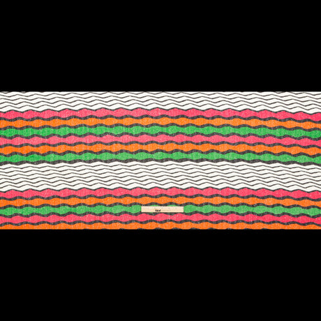 Magenta, Orange and Grass Green Wavy Striped Sweater Knit