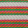 Magenta, Orange and Grass Green Wavy Striped Sweater Knit