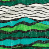 Turquoise, Jade and Lime Wavy Striped Sweater Knit