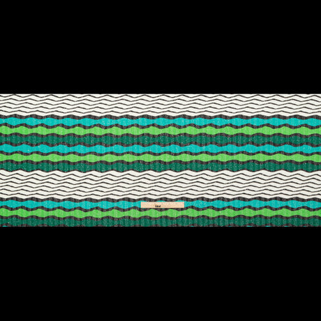 Turquoise, Jade and Lime Wavy Striped Sweater Knit