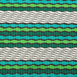Turquoise, Jade and Lime Wavy Striped Sweater Knit